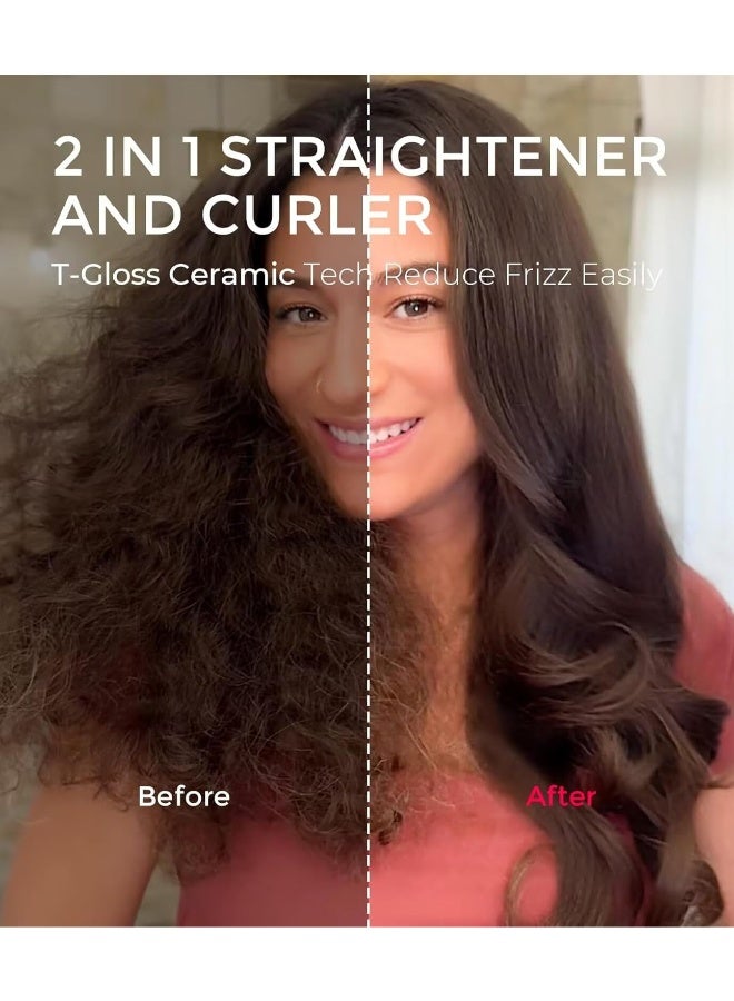 TYMO فرشاة حرارية - فرشاة ساخنة لتصفيف الشعر، مكواة تجعيد دائرية مدفأة، مصفف هواء بتقنية فليكس فيت لتنعيم وتجعيد الشعر 2 في 1، جهد مزدوج، 3 درجات حرارة، سريع وسهل، 43 مم ذهبية - Image 5